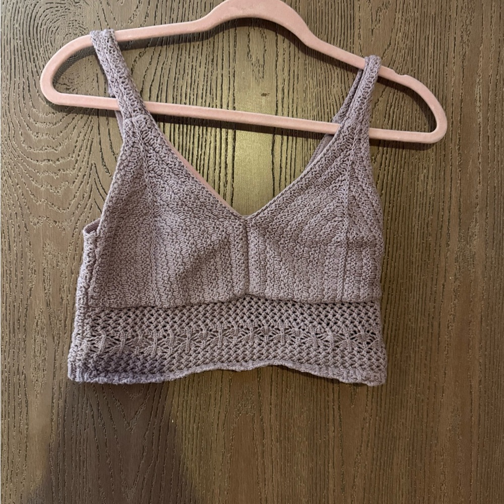 Hollister Purple Knit Crop Top